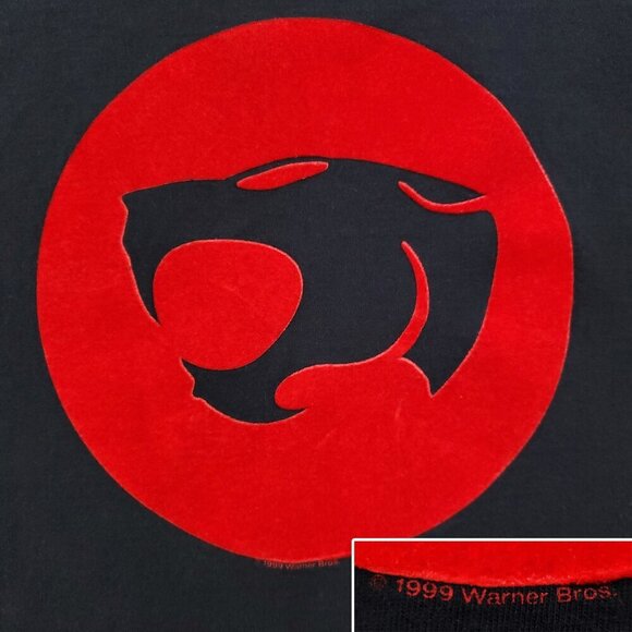 Thundercats Vintage T-Shirt Felt Logo 90s Delta 1999 Warner Bros. Large - Picture 2 of 11